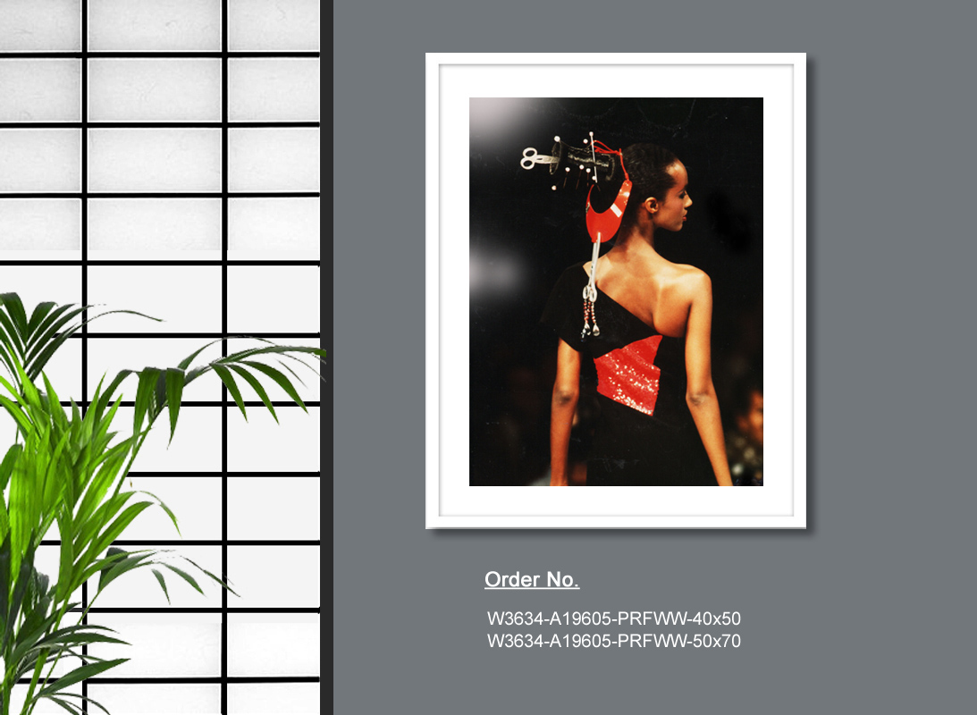 Print in a white wooden frame